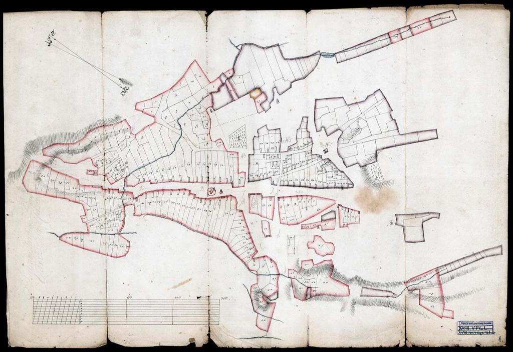 106 96. VPGL. 91. 1. sa. [XVIII. szd.] 2. Intravillanum V. Egyháza. 3. Veresegyháza (Pest m.) belterületének térképe. 4. Ms; cb; mpa; 55 x 39 cm; o: N. M: 100 org. V. = 52 mm; 1 : 3600; lat; pcol.