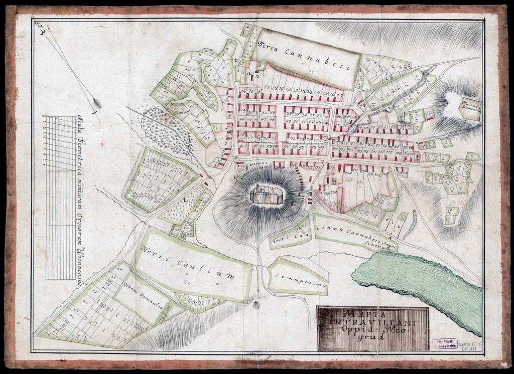 129 116. VPGL. 111. 1. sa. [XVIII. szd.] 2. Mappa Intrevillani Oppidi Neográd. 3. Nógrád (Nógrád m.
