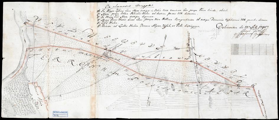131 118. VPGL. 113. 1. Fiedler, Thomas Ing. 1795 2. Explanatio Mappa 3. Újfalu és Alpár (Pest m.) közötti határkijelölés. 4. Ms; cb; mpa; 69 x 29 cm; o: N.