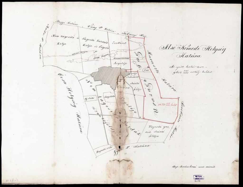 134 121. VPGL. 116. 1. Kovács, Ernő urad. mérn. [XIX. szd.] 2. Alsó Némedi Helység határa. 3. Alsónémedi (Pest m.