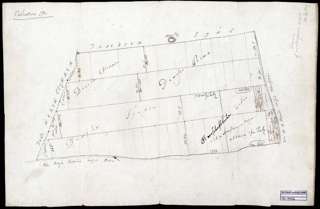 18 8. VPGL 6/2. 1. sa. [1824] 2. Calcatura 1 ma. 3. Alsónémedi (Pest m.) első calcaturája Kerekegyháza és Gyál (Pest m.) felől. 4.