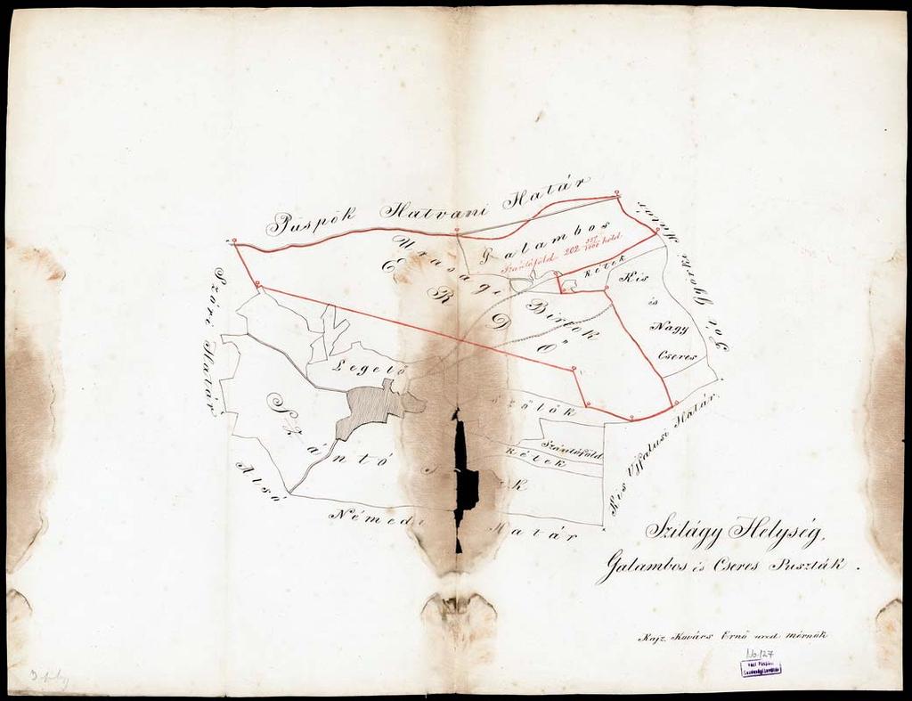 145 132. VPGL. 127. 1. Kovács, Ernő urad. mérn. [XIX. szd.] 2. Szilágy Helység, Galambos és Cseres Puszták. 3.