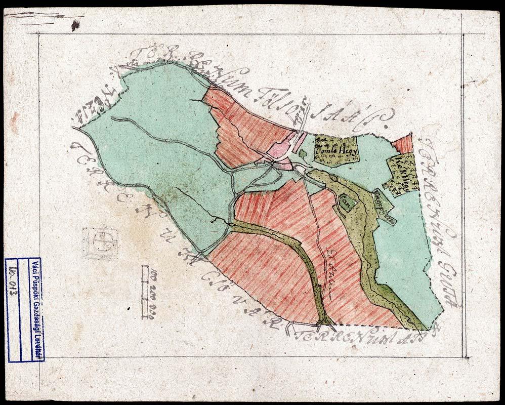 26 16. VPGL. 13. 1. sa. [XVIII. szd.] 2. A. Saap. 3. Alsósáp (Nógrád m.) határának térképe településfolttal. 4.