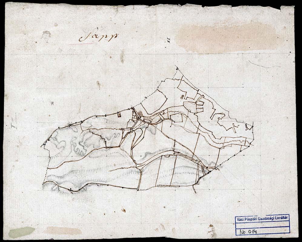 27 17. VPGL. 14. 1. sa. [XVIII. szd.] 2. Alsó Saap. 3. Alsósáp (Nógrád m.) határának térképe településfolttal. 4.