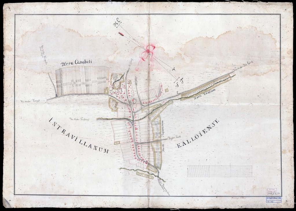 36 26. VPGL. 23. 1. Fiedler, Thomas geom. [XVIII szd.] 2. Intravillanum Kálloiense. 3. Kálló (Nógrád m.) belterületi áttekintő térképe. 4.