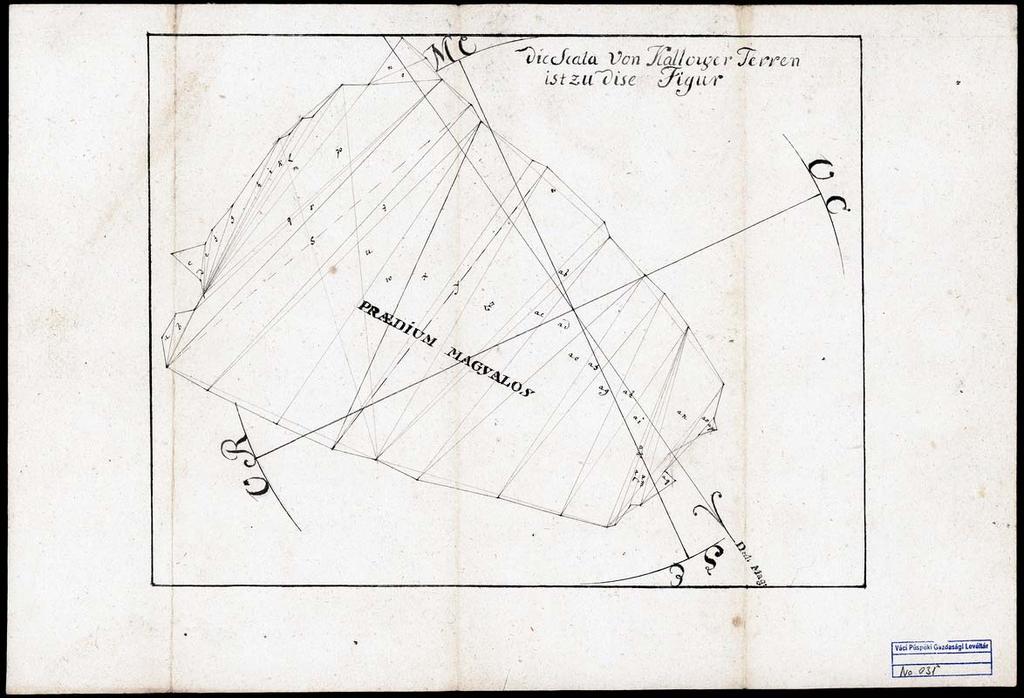 44 34. VPGL. 31. 1. sa. [XVIII. szd.] 2. 3. Magyalos puszta (Nógrád m.) határának térképe. 4.