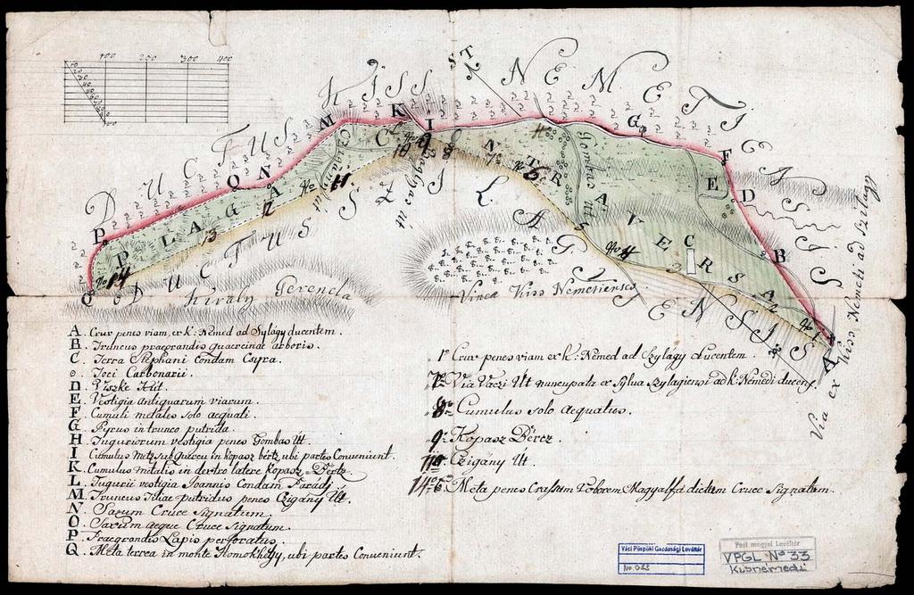 46 36. VPGL. 33. 1. sa. [XIX. szd.] 2. 3. Püspökszilágy és Kisnémedi (Pest m.) közötti vitás terület térképe.