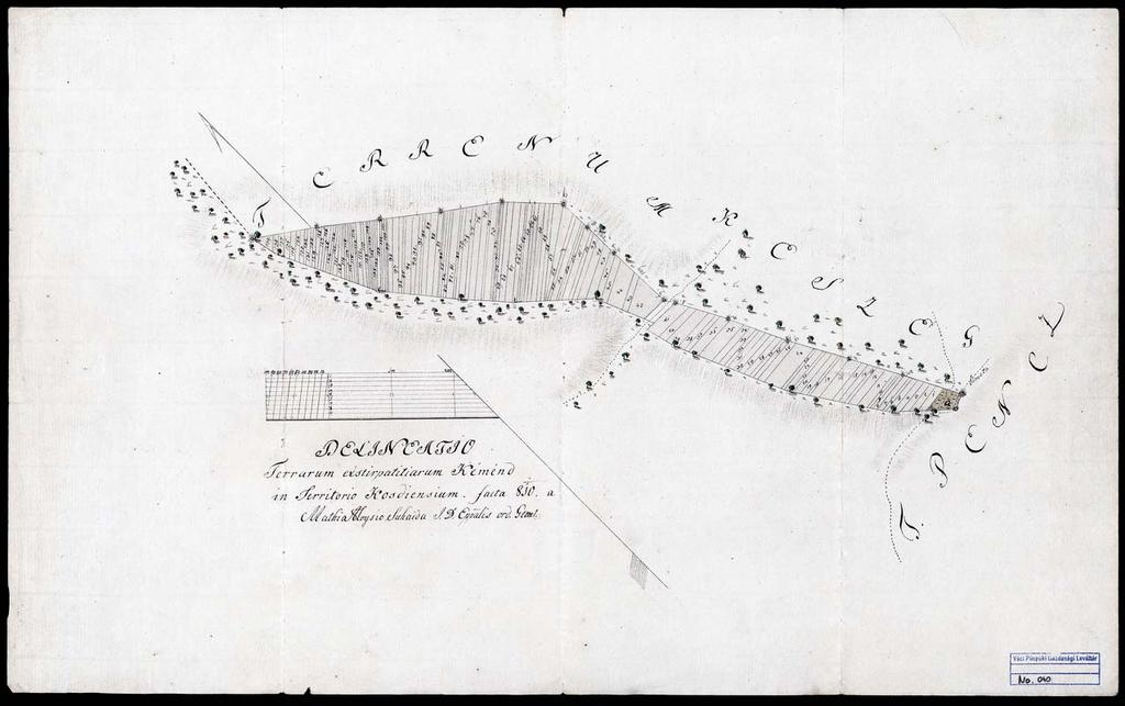 53 43. VPGL. 40. 1. Suhajda, Mathias Aloysio geom. 1811 2. Delineatio terrarum extirpatitiarum Kéménd in Territorio Kosdiensium. 3.