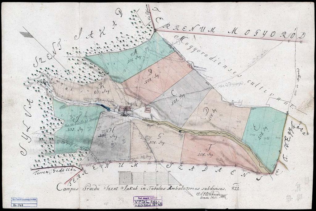 61 51. VPGL. 48. 1. Suhajda, Mathias 1811 2. Campus praedii Szent Jakab in Tabulas Ambulatorias subdivisus. 3. Szentjakab (Pest m.) határának térképe. 4. Ms; cb; mpa; 44,5 x 30 cm; o: N.