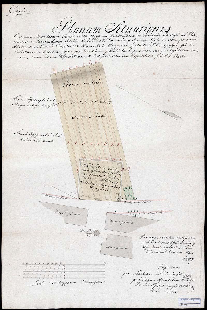 94 84. VPGL. 79. 1. Del: Demkovits, Alexia hydr. geom. 1809 Cop: Suhajda, Mathias geom. 1824 2.