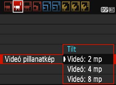 3 Video-pillanatképek készítése A fényképezőgéppel rövid, körülbelül 2, 4 vagy 8 másodpercig tartó videoklip-sorozatok, úgynevezett video-pillanatképek készíthetők.