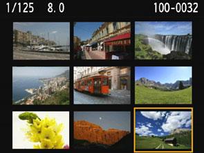 A <u> gomb megnyomásával lehet váltani az egyszerre 9 kép, 4 kép, illetve egy kép megjelenítése között. 208 3 Válasszon ki egy képet.