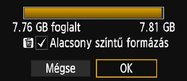 1 2 Válassza ki a [Kártya formázása] parancsot. A [51] lapon válassza ki a [Kártya formázása] elemet, majd nyomja meg a <0> gombot.