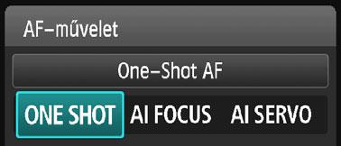 f: Az Automatikus fókuszálási művelet módosításan Kiválaszthatja az AF (autofókusz) témának és fotózási körülményeknek leginkább megfelelő működési jellemzőit.