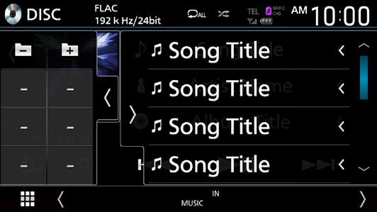Lemez Zenei CD/ lemezes adathordozók alapműveletek A legtöbb funkció a Forrás vezérlése és a Lejátszás képernyőről vezérelhető.