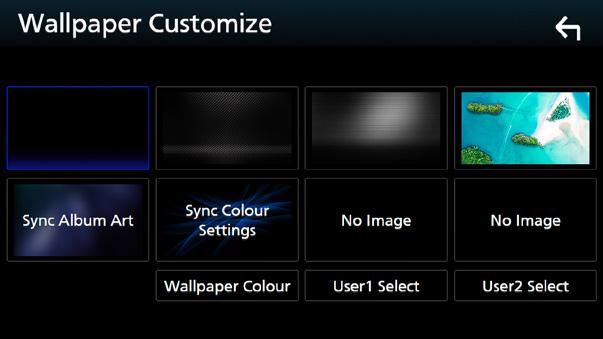 Beállítás ÑÑA háttérkép vagy szín megváltoztatása 1 Érintse meg a [Wallpaper Customize] lehetőséget a kijelző képernyőjén. 2 Válassza ki a kívánt képet.