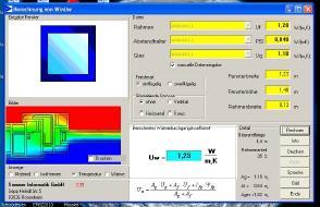 Uw - számítása Egy megszokott ablakmegoldás U F = 1,2 W/m 2 K U G = 1,1 W/m 2 K = 0,04