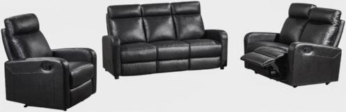 (909009/0-0) 0 ÜLŐGARNITÚRA, -- üléses, fekete színben, valódi marhabőr és bőrhatású huzat kombinációban, relax funkcióval