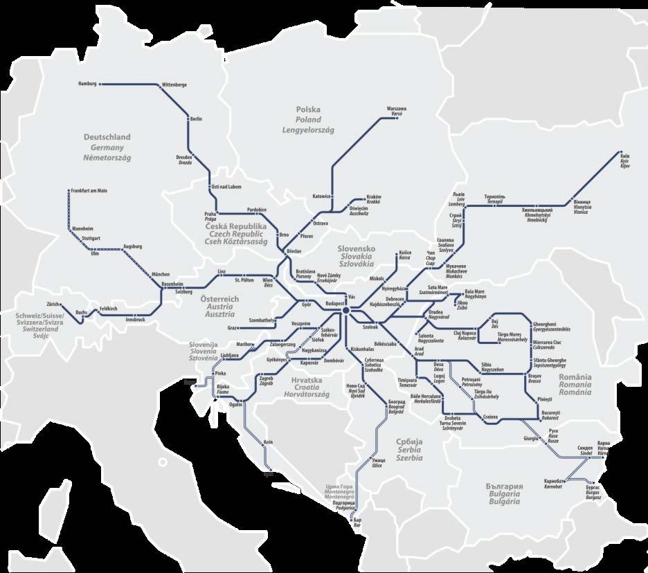 Regionális központ kiterjedt nemzetközi hálózat stratégiai elhelyezkedés a Kelet- Nyugati útvonalon kiterjedt távolsági, regionális és kishatárforgalmi hálózat növekvő