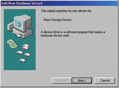 12 Windows 98 függelék Windows 98 függelék amennyiben a számítógép ekkor sem telepíti a vezérlőprogramokat, megjelenik az Add New Hardware Wizard