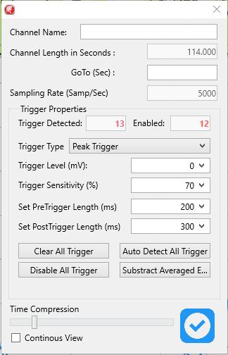 Trigger típus (Trigger Type): kiválaszthatjuk a trigger jel felismerő algoritmust. (peak trigger, above- level trigger, belowe- level trigger, stb.