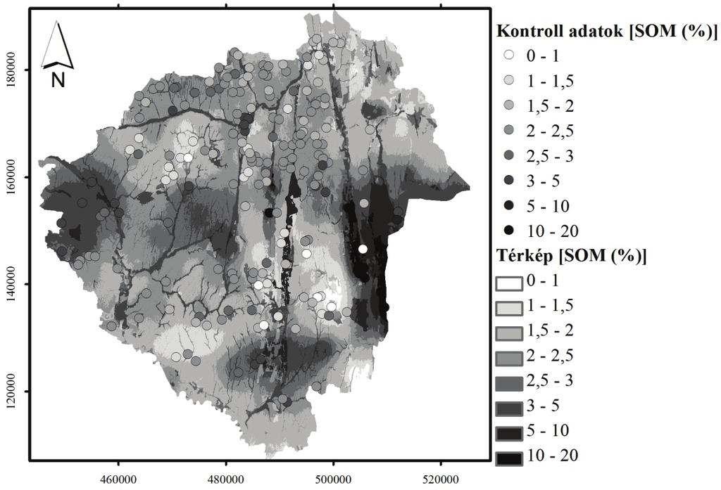 228 SZATMÁRI et al. biológiai tényezőhöz rendelhető 250 m-es térbeli felbontású MODIS vegetációs index állományokat is bevonjuk a regresszió krigelésbe ( E és G jelű térkép).