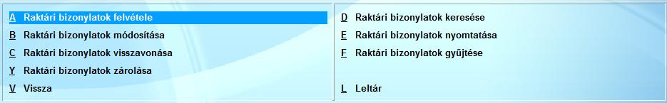 16. Raktári bizonylatok - Leltár 16.1 Raktári bizonylatok A Raktári bizonylatok menüpont az olyan készletmozgások követésére szolgál, amely nem érint sem munkalapot, sem szállítót, sem számlát.