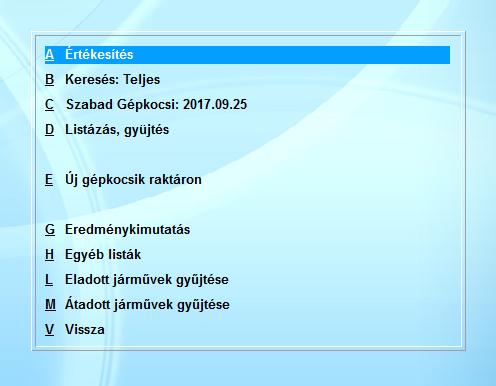 4. Gépkocsik értékesítése 4.