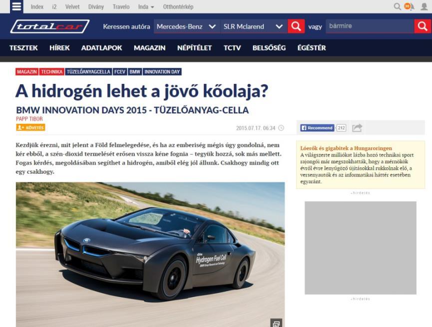 Pr cikk Platform: desktop Megjelenés: Totalcar teljes site (kivéve belső blogok és Népítélet) PR cikk: max. 2.000 karakter szóközökkel 2-3 statikus kép PR kiemelés (szövegdoboz) Totalcar cím: max.