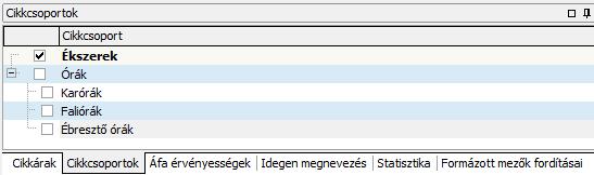 Azoknál a cikkeknél, ahol a Fix ár checkbox be van kapcsolva, nem történik meg az eladási ár 20%-kal növelt számítása, hanem a rögzített ár kerül