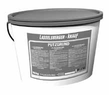 Alkalmazható a Lasselsberger-Knauf ásványi-, szilikát-, szilikon- és műgyanta kötőanyagú színezővakolatok felhordása előtti alapozására. Anyagszükséglet: kb. 0,1-0,2 kg /m2.