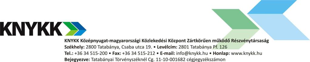 KNYKK-KEM 07/2016-2017 Érvényes: 2017. december 10-től MENETRENDI ÉRTESÍTÉS Értesítjük a t. Utazóközönséget, hogy 2017.