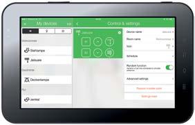 5 Távvezérlés okostelefonokon és táblagépeken A Wiser modulok révén okostelefonjáról vagy táblagépéről könnyedén vezérelheti a világítást és a redőnyöket.