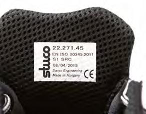 Munkavédelmi cipők szabványai EN ISO 20345 Munkavédelmi (biztonsági) cipők lábujjvédő kaplival, amelyek a vizsgálatok során 200J erőnek és 15 kn nyomásnak ellenállnak.