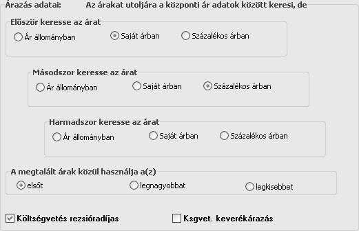 A programszakasz elindítása után az alábbi tartalmú képernyővel jelentkezik be: Egy költségvetés árazásának, illetve árelemzésének meghatározása általában a következő feladatok elvégzését igényli. 7.