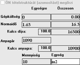 egységár a 2453 érték helyett csak 1090. Ezt az utóbbi értéket írja be a tétel anyag egységárába.