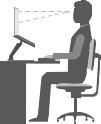 A rajz egy normál helyzetben ülő személyt ábrázol. Ha nem is pontosan így ül, jó néhány segítő ötlettel szolgálhatunk. A jó szokások jó eredményre vezetnek.