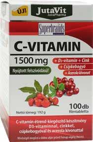 500 mg nyújtott kioldódású C-Vitamin étrend-kiegészítő készítmény D3-vitaminnal, cinkkel, acerola és