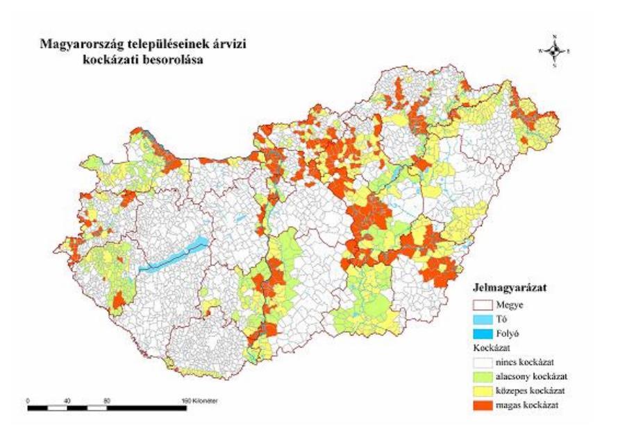 41. ábra: Árvízi kockázati térkép 92 Az árvízzel veszélyeztetett területek nagysága a megyében 1501 km 2.