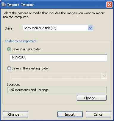 A (mellékelt) Picture Motion Browser program használata Ha nincs meg a ikon: Kattintson rendre a következőkre: [Start] t [All Programs] (Windows 2000 esetén [Programs]) t [Sony Picture Utility] t