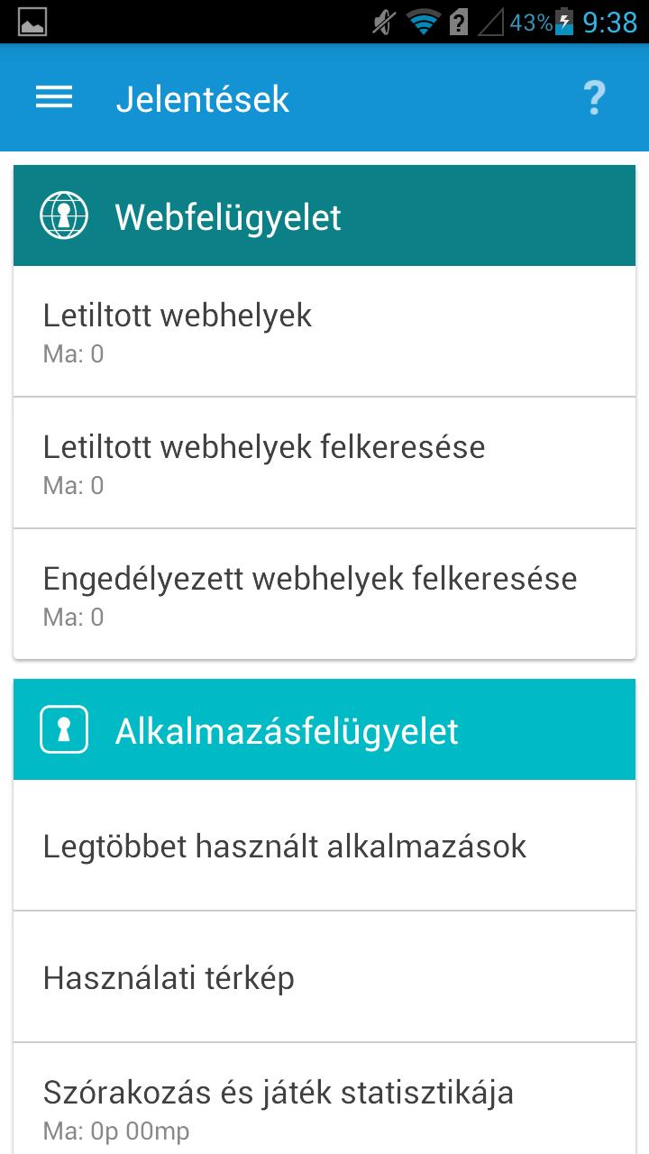 6. Jelentések A Jelentések részen a szülők láthatják a megfelelő webhelyeken és a nem megfelelő webhelyeken, valamint a letiltott webhelyeken tett összes látogatást.