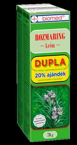 Természet erejével MOST CSAK MOST CSAK Biomed Rozmaring Krém DUPLA, 2x70 g Fáradt és sajgó testrészek masszírozására, reumatikus jellegű