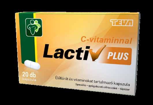 Emésztőrendszer egészsége 2017 DÍJNYERTES, HAZAI FELDOLGOZÁSÚ TERME -18% -24% -13% Lactiv Plus kapszula élőflórát és vitaminokat tartalmazó speciális - gyógyászati célra szánt