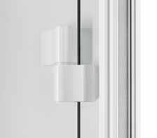 Alumínium belső kilincs A ThermoSafe házbejárati ajtók alapkivitelben szép formájú, fehér színűre festett Rondo