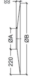 Egységsúly kg/db 1,66 1,77 1,94 22 cm-es takarást tesz ØA 180 200 230 lehetővé.