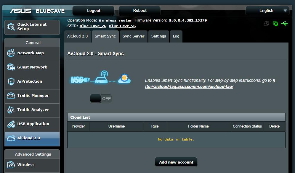 3.7.3 Smart Sync (Intelligens szinkronizálás) A Smart Sync (Intelligens szinkronizálás) használatához: 1. Indítsa el az AiCloud 2.