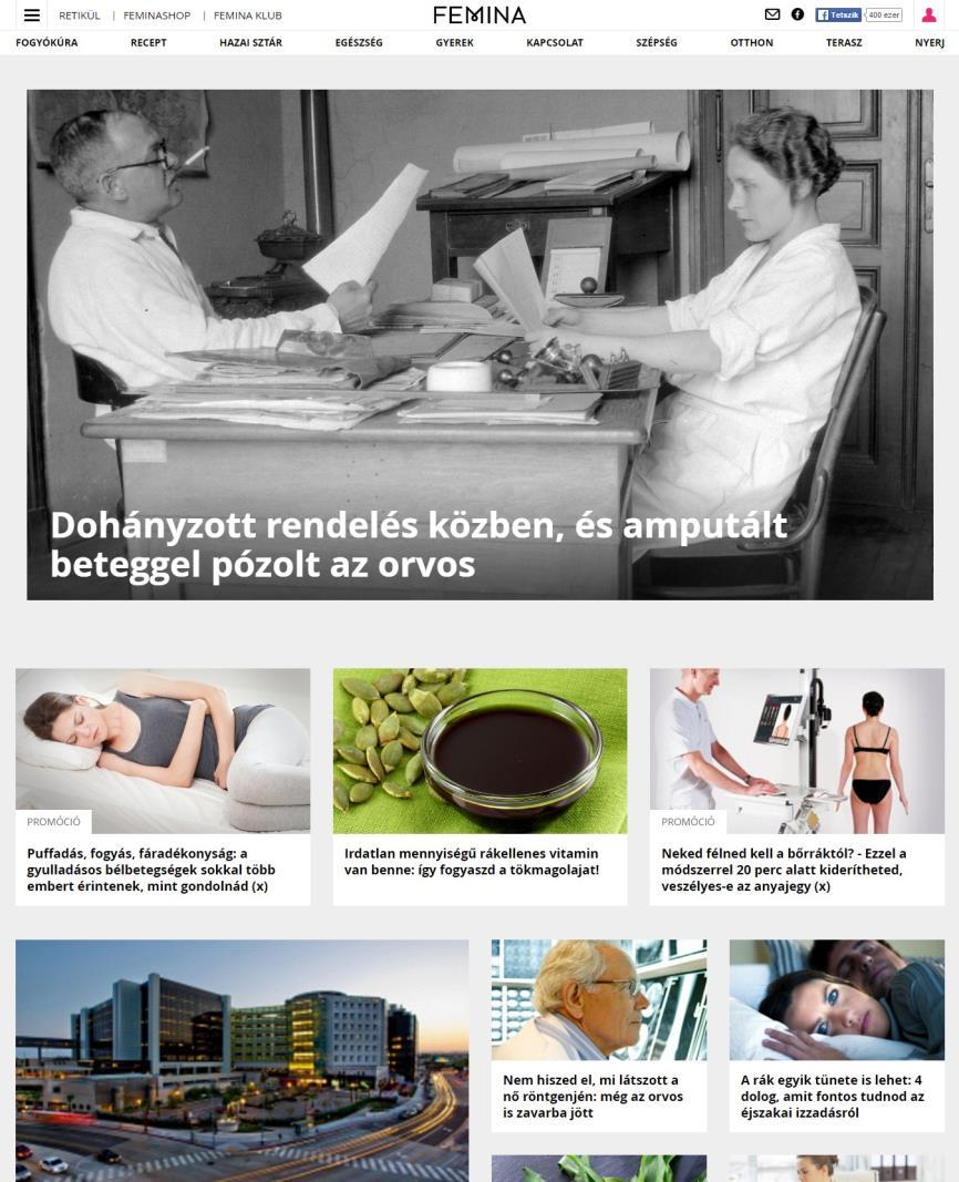 PR cikk Platform: multiscreen Felület: Femina választott rovat Heti listaár: 500.