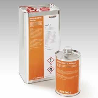 BauderLIQUITEC termékáttekintés Általános rendszertartozékok BauderLIQUITEC tisztító Nem nedvszívó alapfelületek és szerszámok tisztításához etil-acetát oldószer egykomponensű 0,89 g/cm³ színtelen