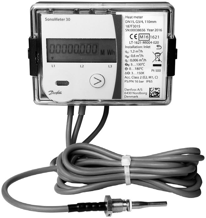 SonoMeter 30 Hőmennyiségmérők Leírás A Danfoss SonoMeter 30 kompakt ultrahangos hőmennyiségmérők a fűtési és hűtési alkalmazások energiafogyasztásának hiteles mérésére szolgálnak.