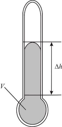 a) A higanyos hőmérő 1714-ben Gabriel Fahrenheit (1686 1736) fedezte fel az üvegből készült higanyos hőmérőt. A zárt üveg-kapillárisból és higanyból álló rendszer (ld. 1. ábra) hőmérsékletét növelve mindkét anyag térfogati hőtágulási együtthatójának (α) megfelelően tágul.
